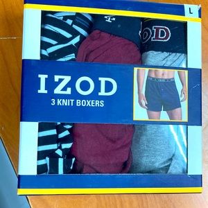 IZOD Men’s knit 3 pack Boxer briefs. New in box .